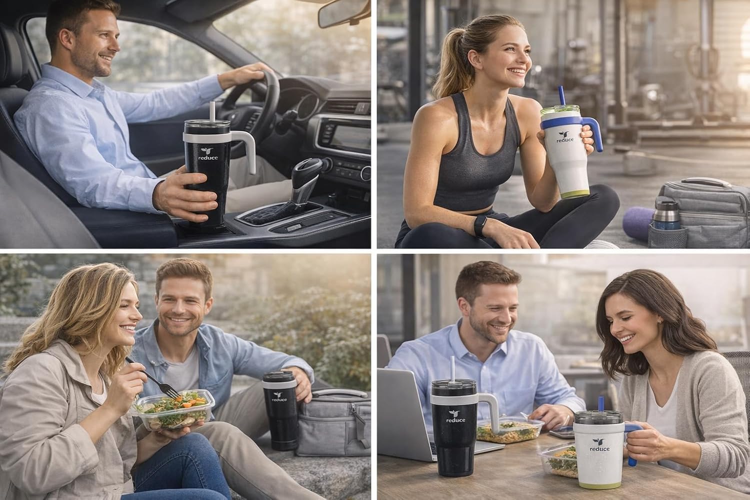 REDUCE 24 oz. Cold1 Tumbler, 2-Pack (Black & whitish)