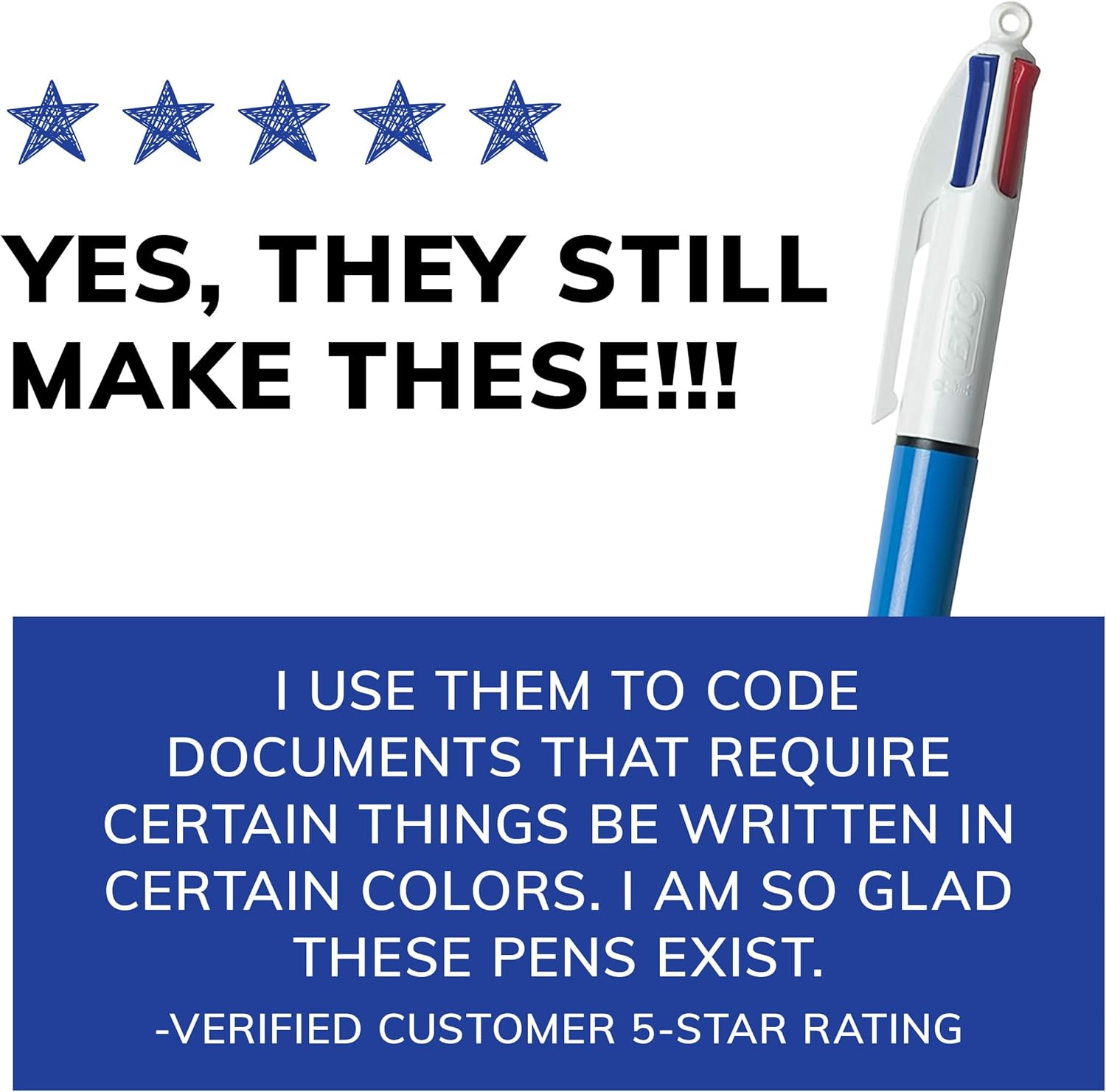 BIC 4-Color Original Retractable Ballpoint Pen with 1.0 mm Medium Point, 3-Count in Assorted Ink