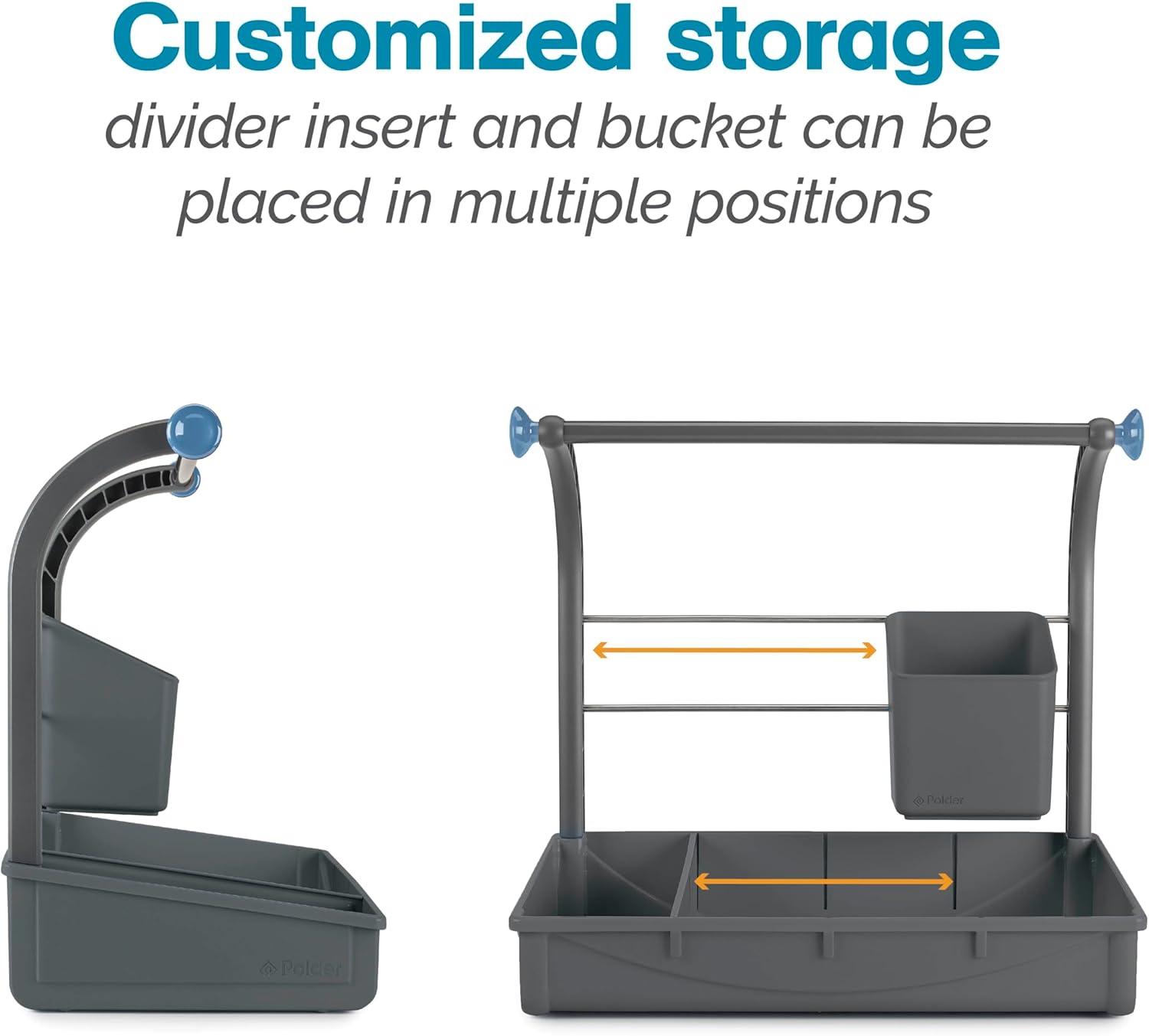Polder Under Sink Storage Caddy, Kitchen and Bathroom Organization and Storage with Tray, Easy-to-Assemble, 16.75" x 10.5" x 16.5"