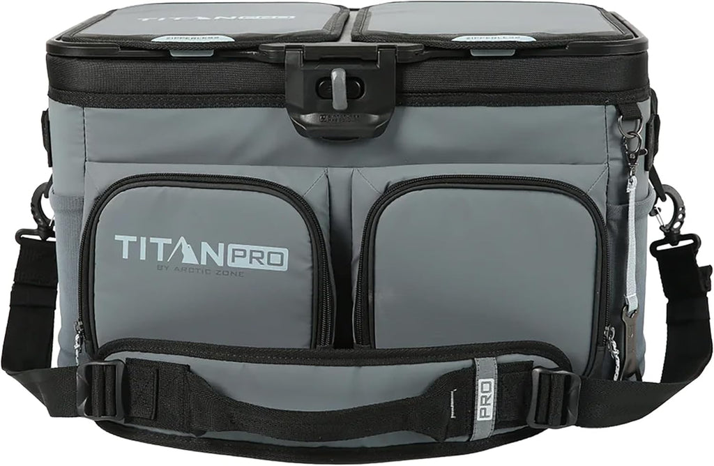 Titan PRO by Arctic Zone 48 Can Triple Zipperles Cooler (Grey)