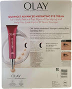 Olay Advanced Eye Cream packaging with product image and text on a beige background