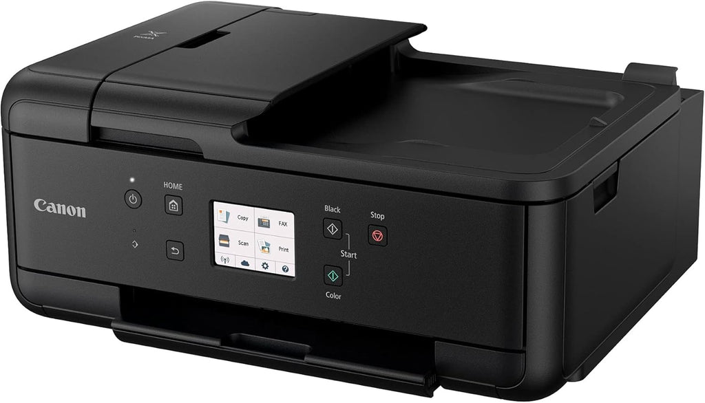Canon PIXMA TR7520 All-In-One Wireless Home Photo Office All-In-One Printer with Scanner, Copier and Fax: Airprint and Google Cloud Compatible, Black, Works with Alexa