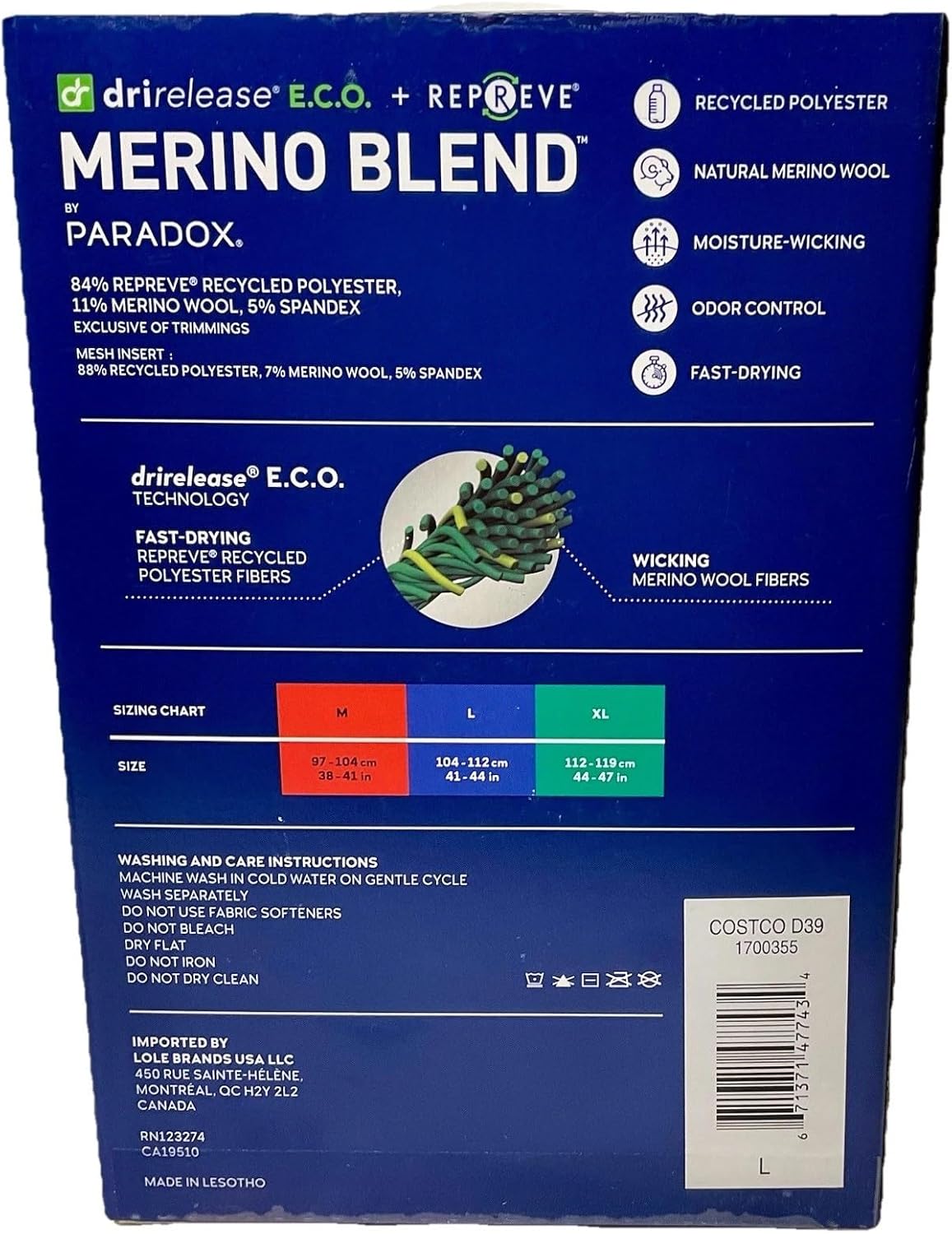 Men's Merino Blend Shirt, Black, Large, Made from Recycled Material
