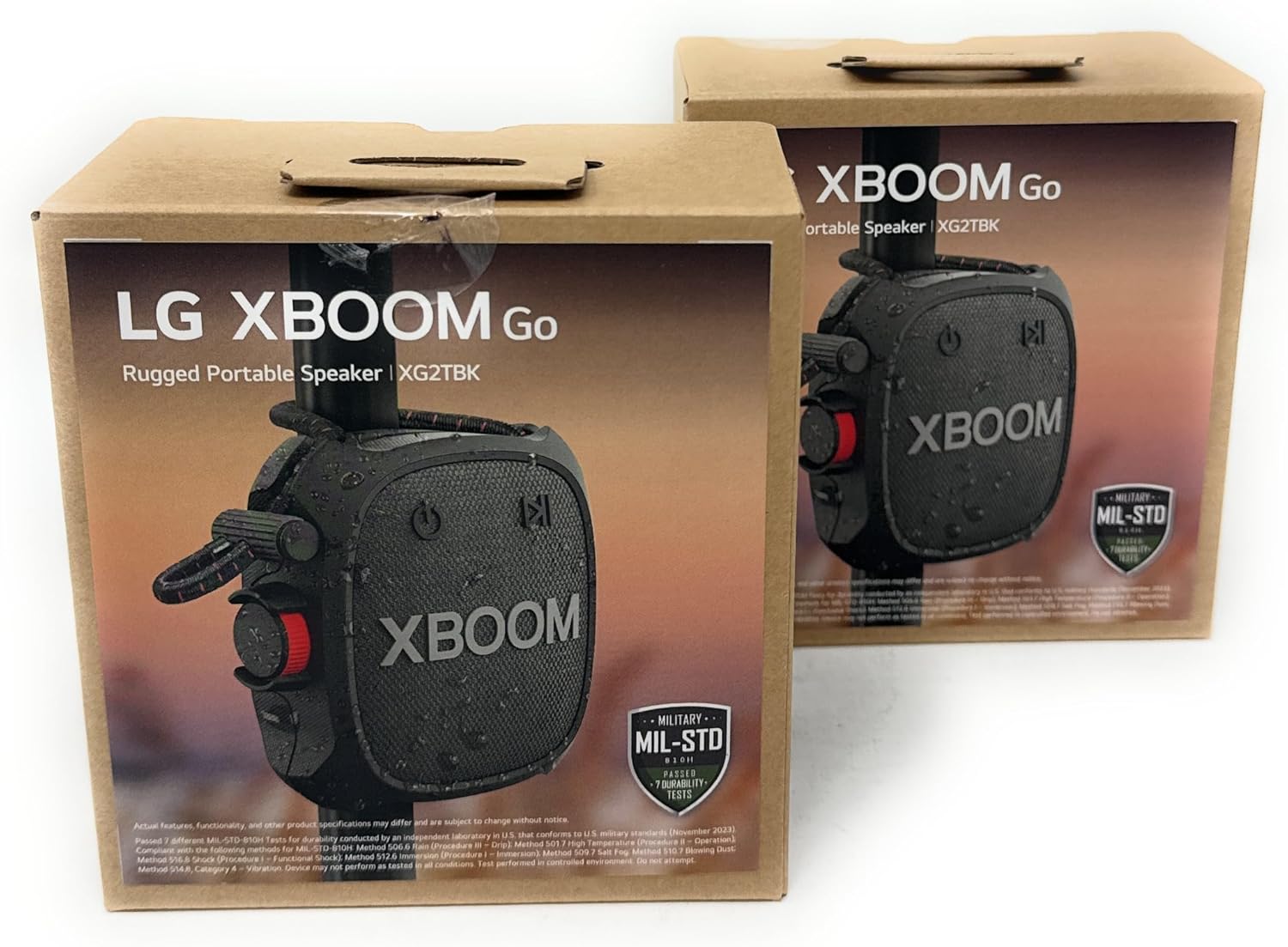 LG XBOOM Go Wireless Portable Speaker with Powerful Sound XG2TBK - 2PACK