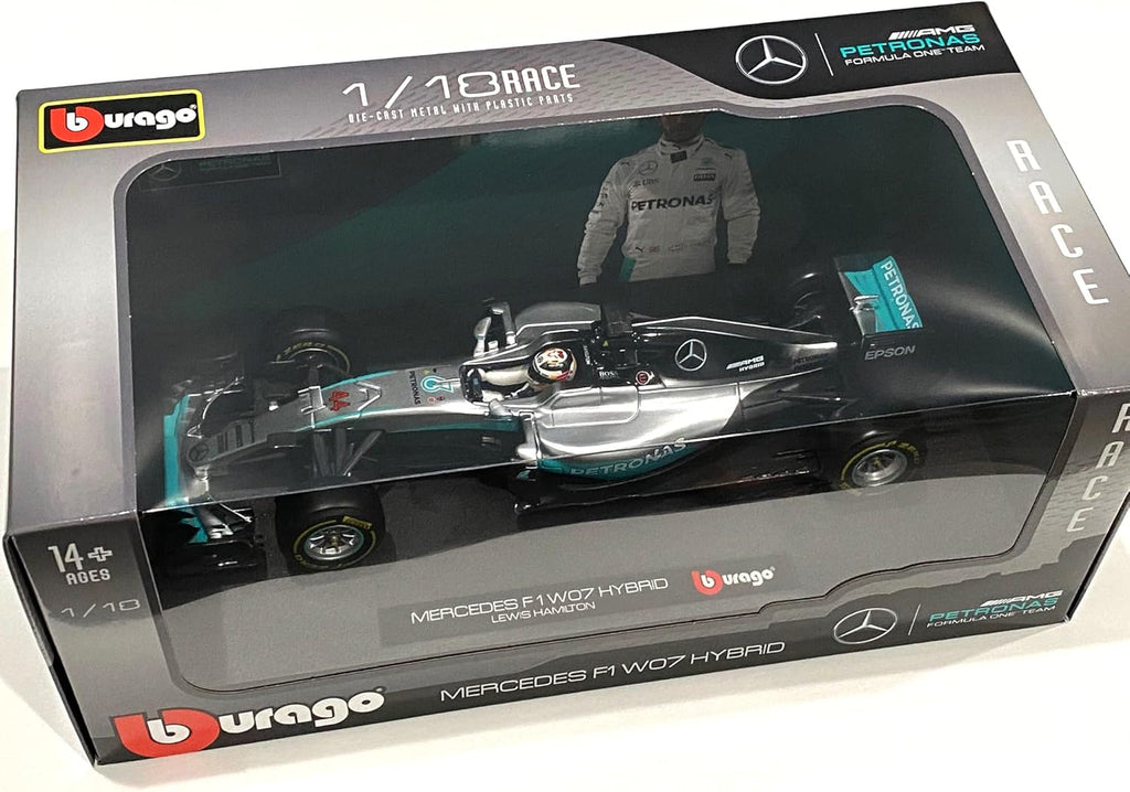 Bburago Mercedes AMG F1 W07 Hybrid Petronas Lewis Hamilton 2016 1/18 Diecast Model Car
