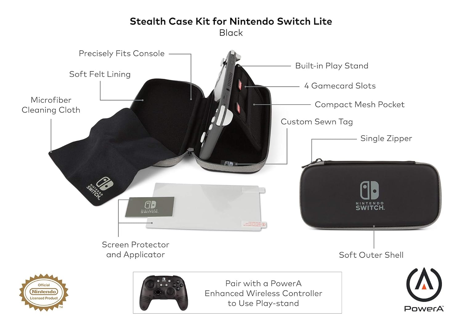 PowerA Stealth Case Kit For Nintendo Switch Lite [video game]