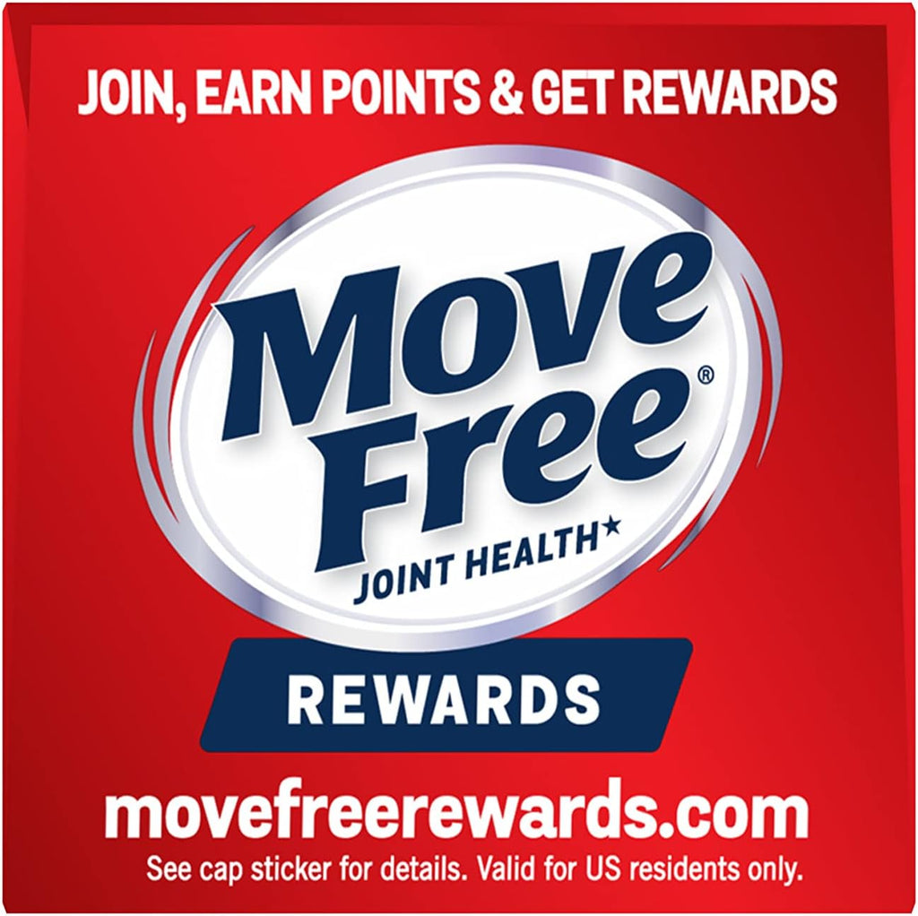 Move Free Advanced Glucosamine Chondroitin + Calcium Fructoborate Joint Support Supplement, Supports Mobility Comfort Strength Flexibility & Bone - 200 Tablets (100 servings)*