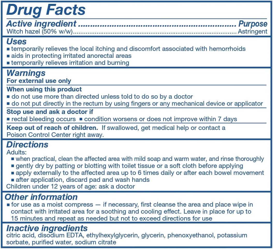 Tucks Medicated Cooling Pads, 100 Pads Per Box (5 Pack)