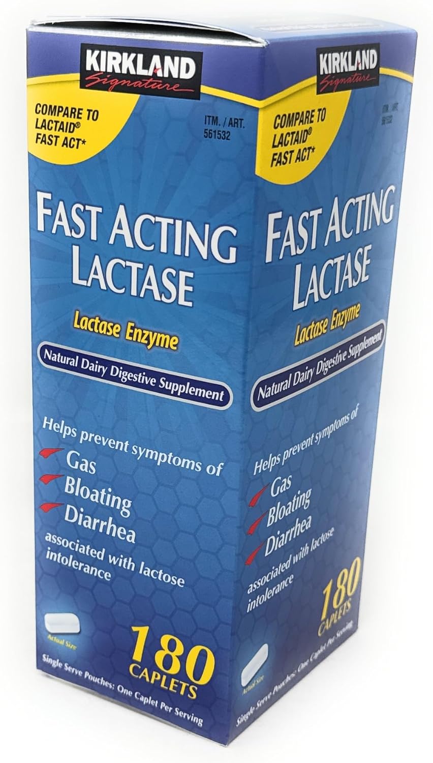 Kirkland Signature Fast Acting Lactase - 180 Caplets