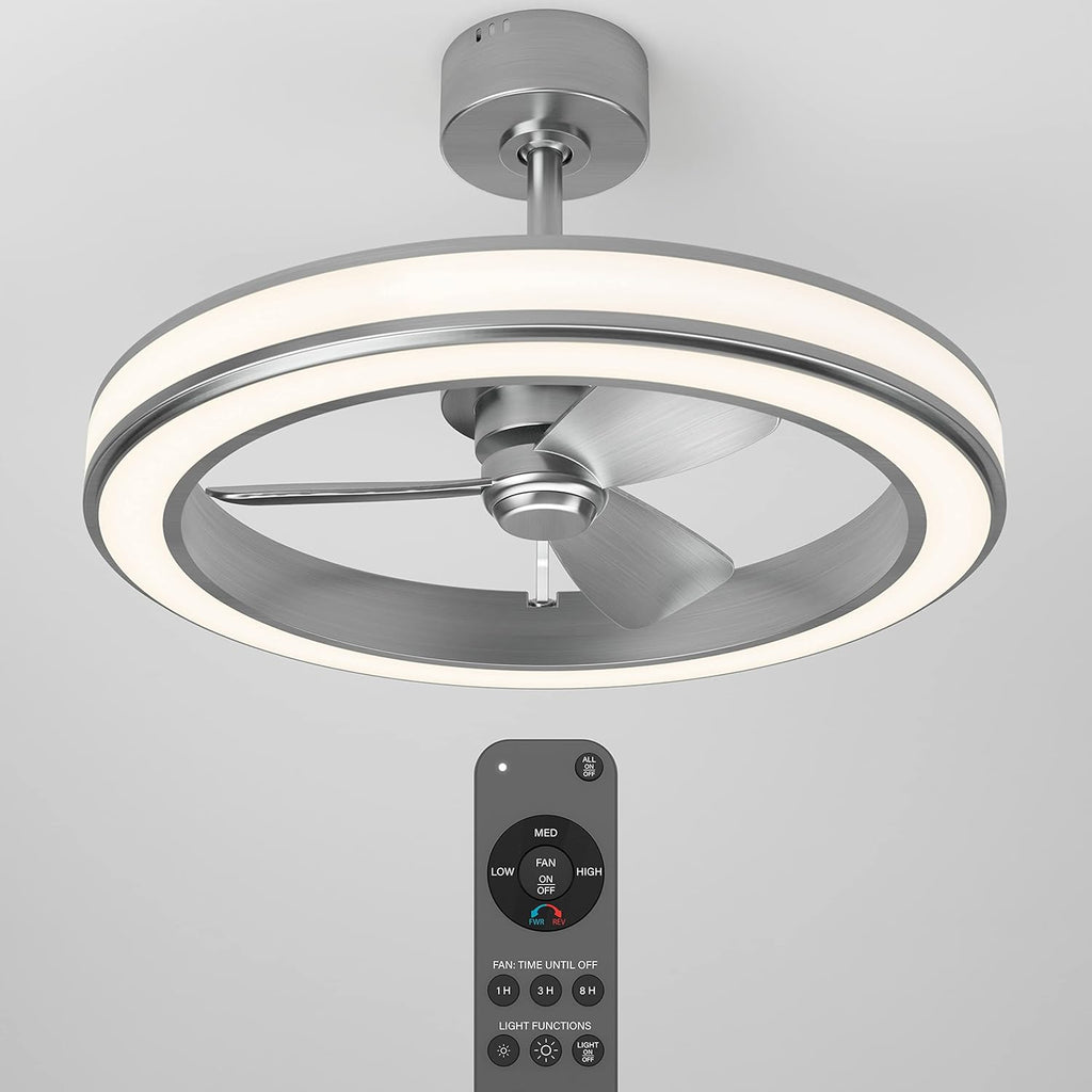 Artika Edwin 25"" LED Chandelier Ceiling Fan, Silver