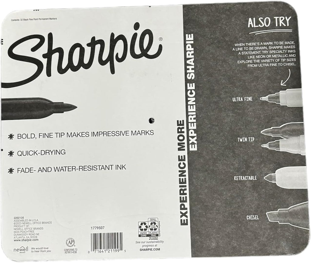 SHARPIE Permanent Markers | Fine Point | 32 Count (Black)