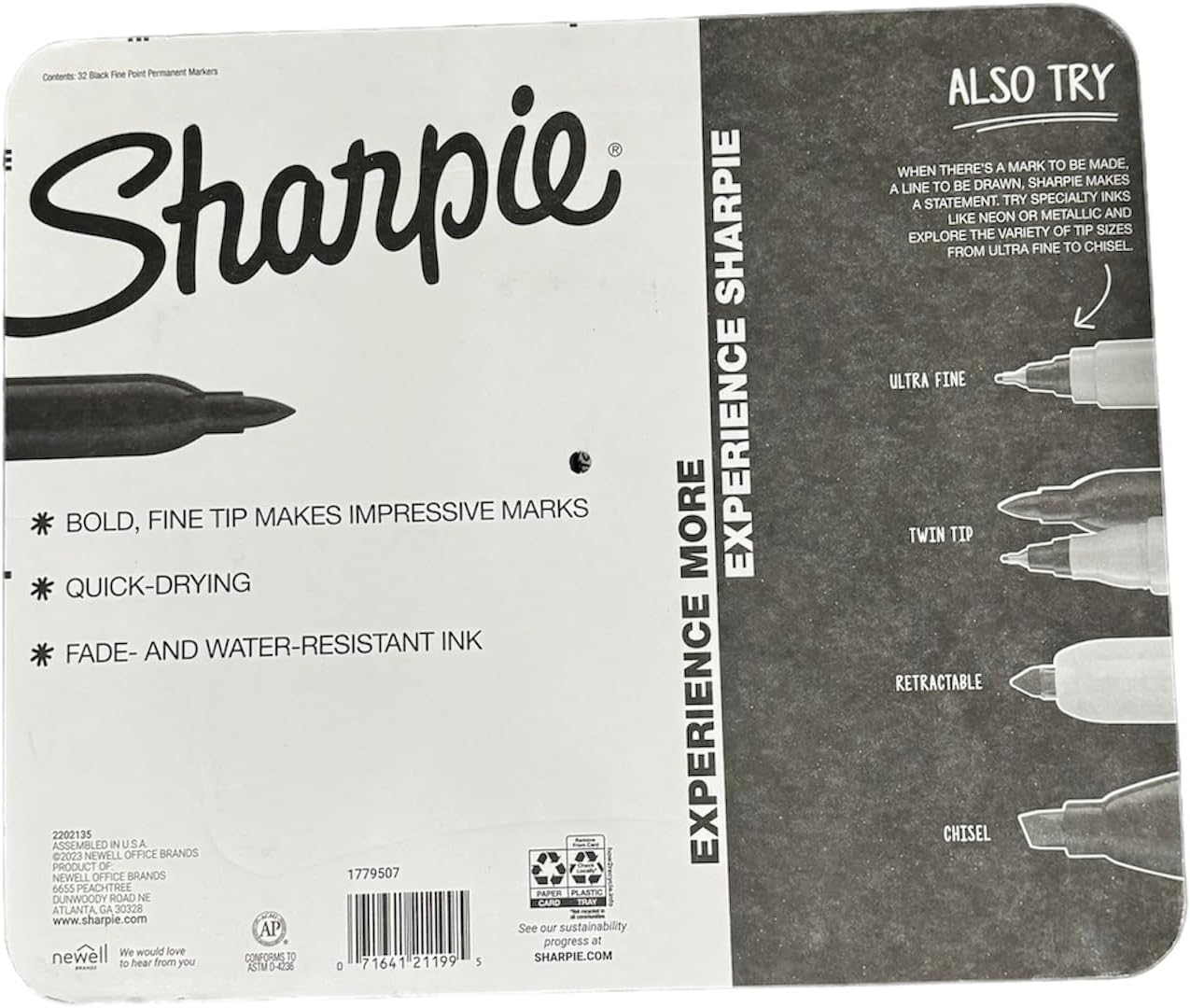 SHARPIE Permanent Markers | Fine Point | 32 Count (Black)