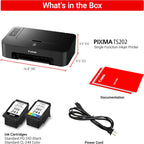 Canon TS202 Inkjet Photo Printer, Black (USB Required, not Included)