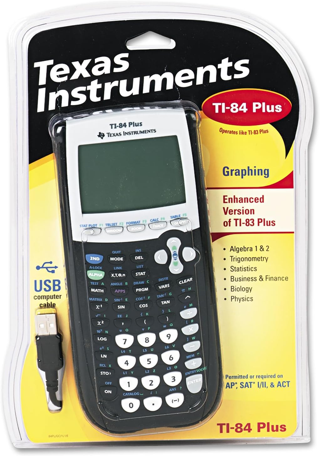 Texas Instruments TI-84 Plus Graphics Calculator, Black 320 x 240 pixels (2.8" diagonal)