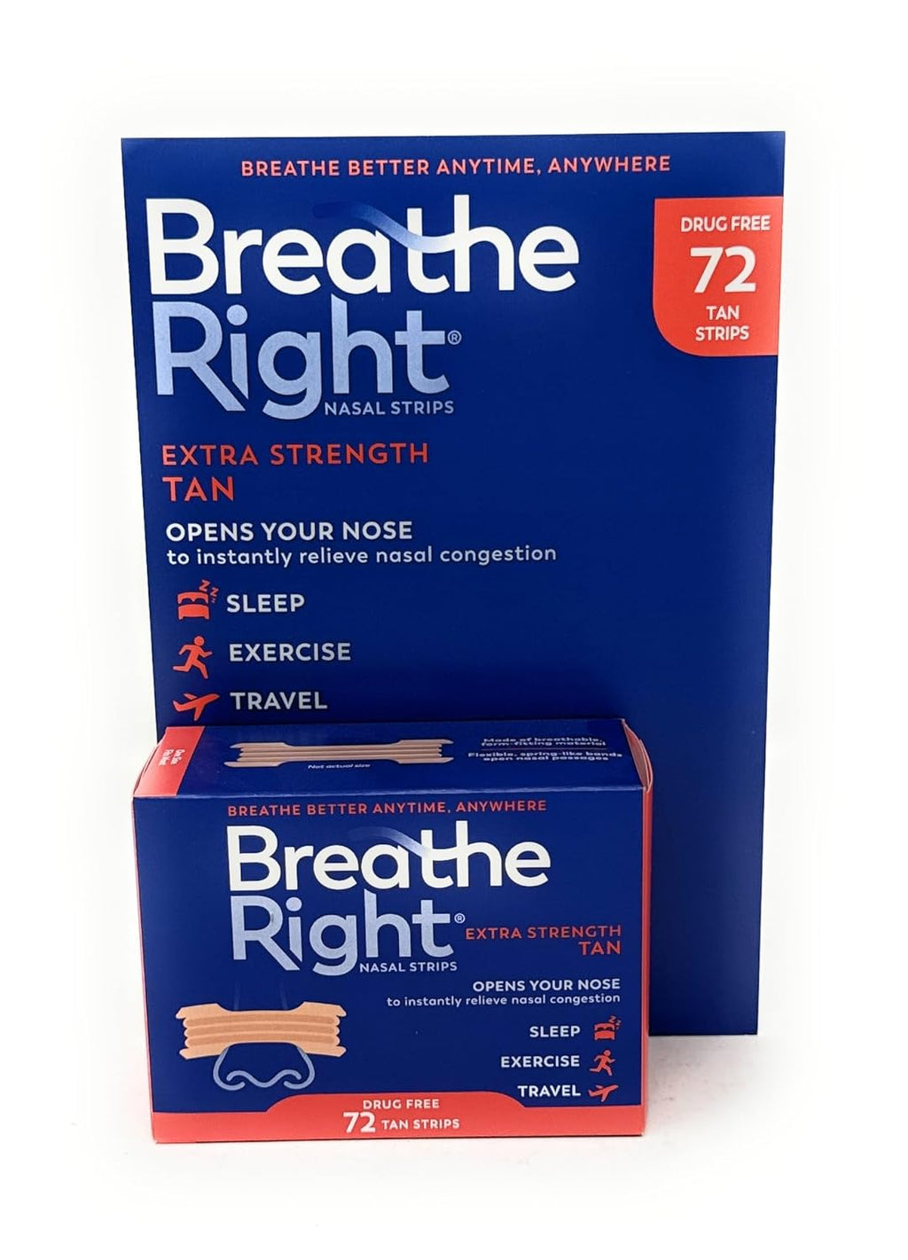 Breathe Right Extra Strength Nasal Strips, 72 Strips