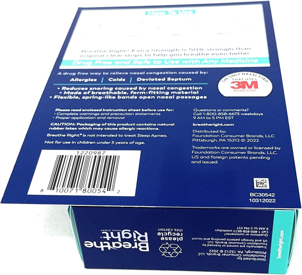 Breathe Right Nasal Strips, Extra Clear for Sensitive Skin, 72 Clear Strips