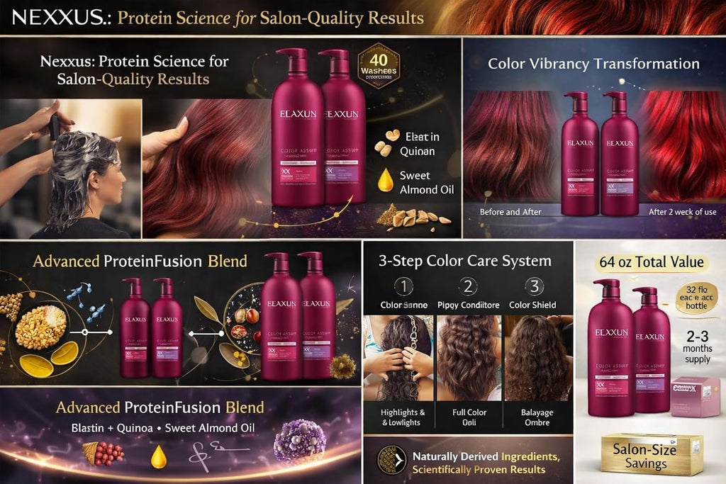 Nexxus Color Assure Shampoo and Conditioner for Color Treated Hair Color Assure Enhance Color Long Lasting Vibrancy 32 oz, 2 Count