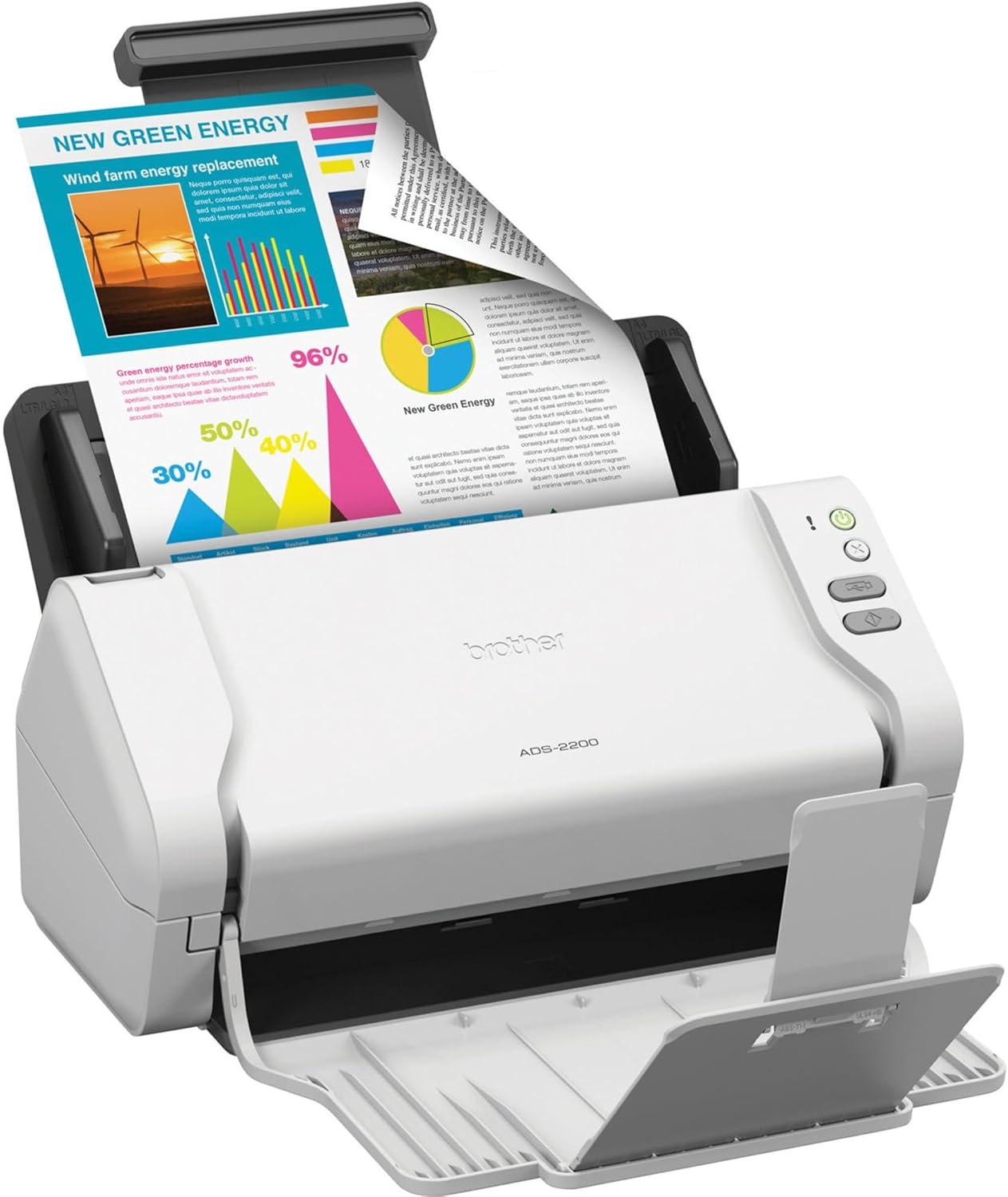 Brother High-Speed Desktop Document Scanner, ADS-2200, Multiple Scan Destinations, Duplex Scanning