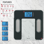 Taylor Smart Body Composition Scale, Bathroom Scale for Body Weight, Measures Body Fat, Body Water, Muscle Mass and BMI, 10-User Recognition, 440 lb Capacity