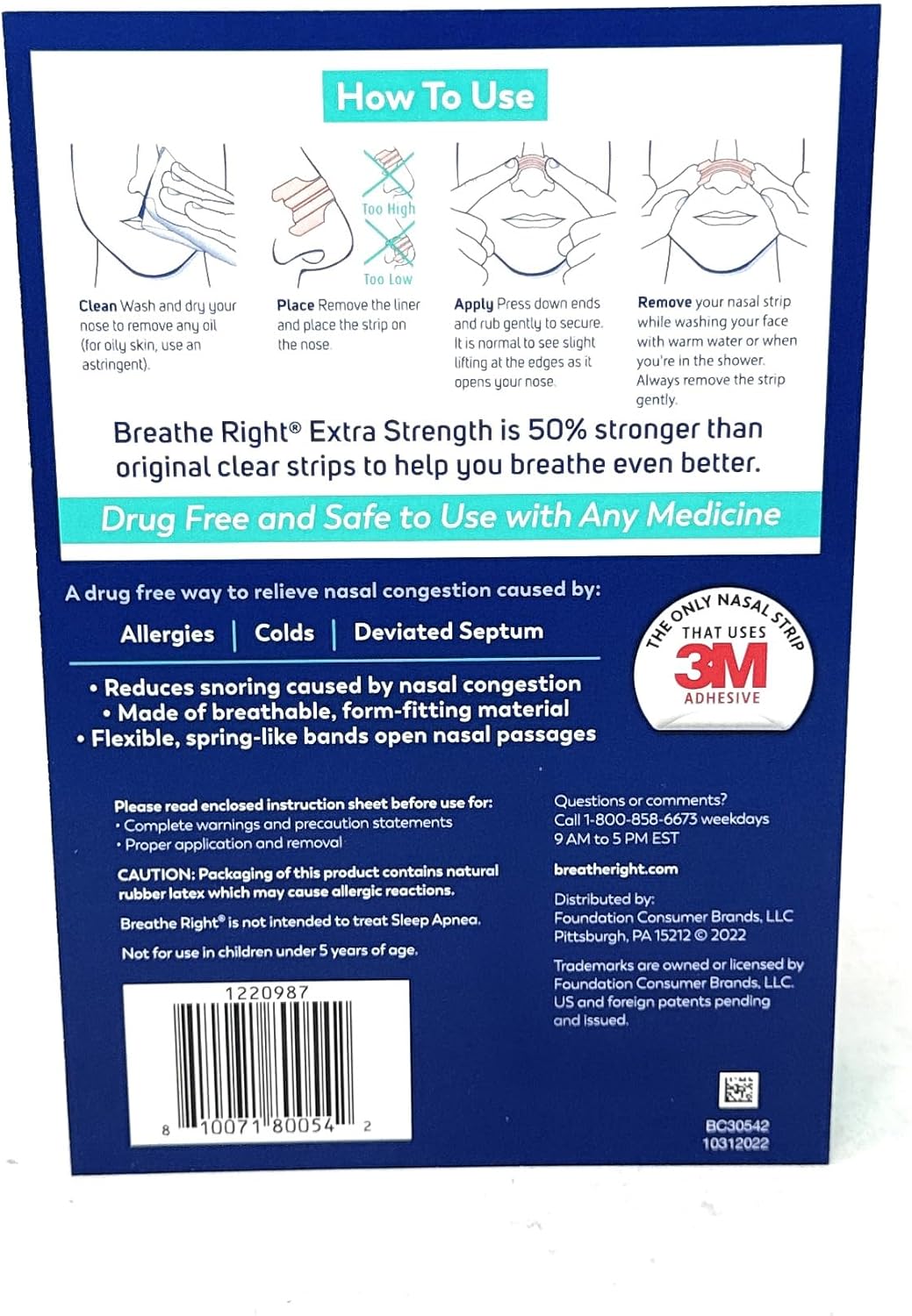 Breathe Right Nasal Strips, Extra Clear for Sensitive Skin, 72 Clear Strips