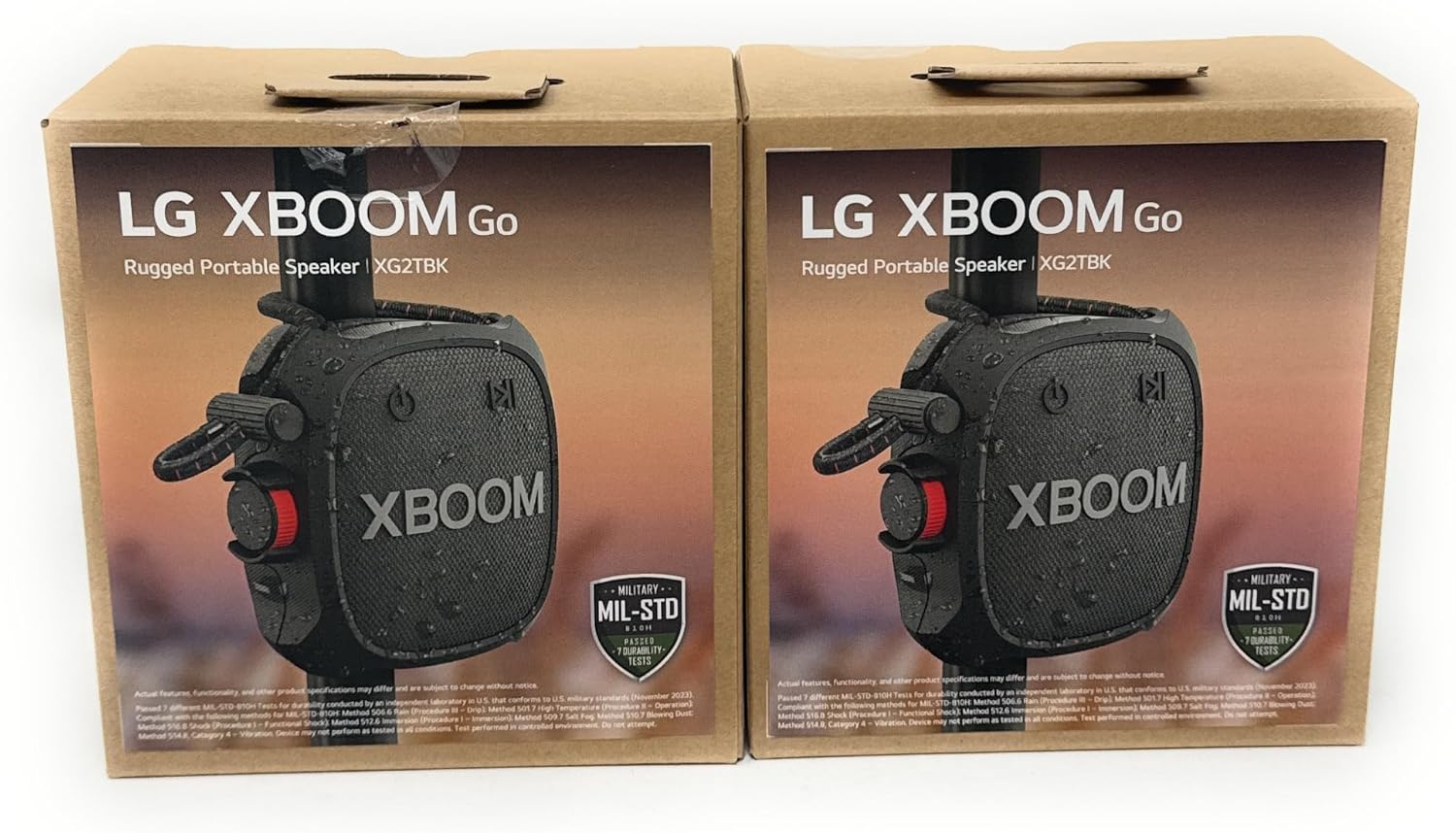 LG XBOOM Go Wireless Portable Speaker with Powerful Sound XG2TBK - 2PACK