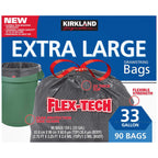 Kirkland Signature Flex-tech 33 Gallon Trash Bag, 90count, 1count