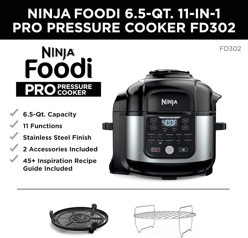 Ninja Foodi Pro Pressure Cooker 11-in-1 | 1460 Watts | 6.5 qt