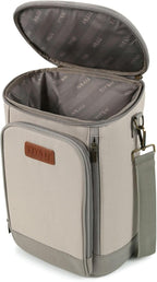 Titan Insulated Bottle Tote – Deep Freeze™ Cooling, Ice Walls®, Leak-Proof Lining, Holds 18 Cans (Beige)