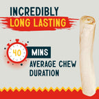 Canine Chews 10-11" Rawhide Bones for Large Dogs, Durable USA Beefhide Dog Rawhide Chews, Retriever Rolls 20 Pack (5 lbs)