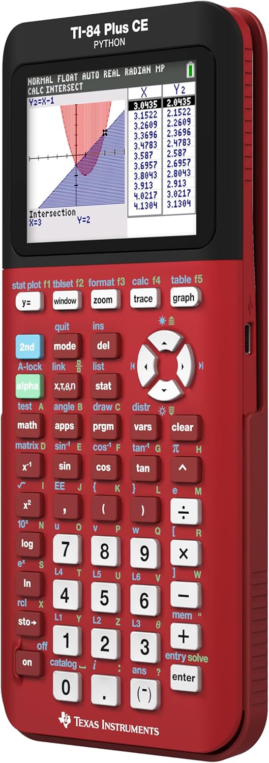 Texas Instruments TI-84 Plus CE Color Graphing Calculator, Radical Red Small