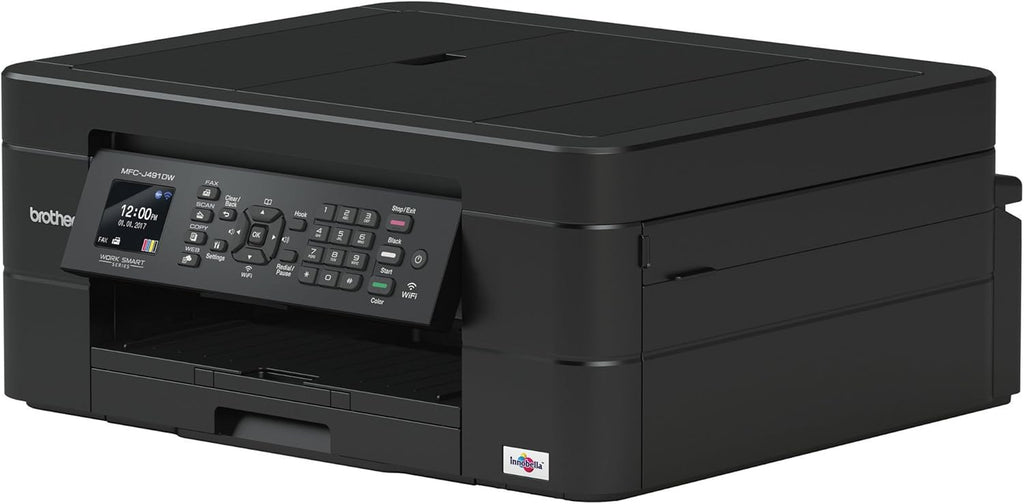 Brother Wireless All-in-One Inkjet Printer, MFC-J491DW, Multi-function Color Printer, Duplex Printing, Mobile Printing,Amazon Dash Replenishment Enabled, Black, 8.5 (MFCJ491DW)