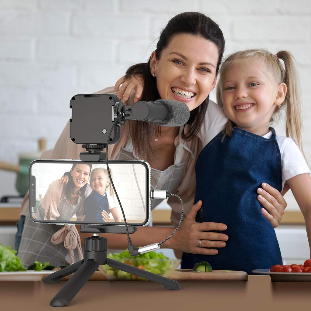 DigiPower Follow ME #GoViral Vlogging Kit for Cameras & Phones | with Microphone, 36 LED Light, Smartphone Grip, Wireless Shutter Remote, Tripod | Vlogging Equipment for YouTube, Instagram & Tiktok
