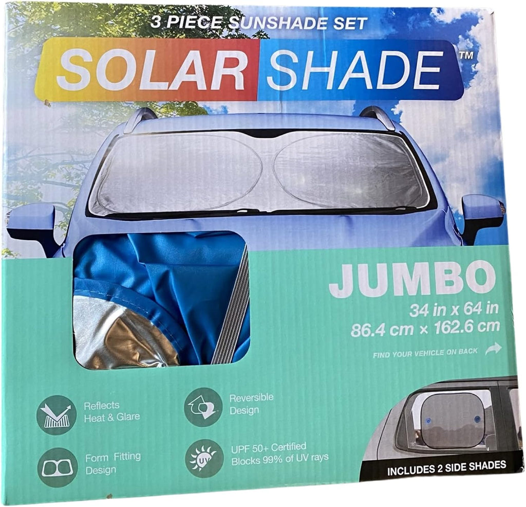 SolarShade Jumbo 3 Piece Sunshade Set Includes Side Shades