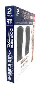 Copperfit Elite Air Knee Compression Sleeve, S/M, 2 Pack, Joint Pain Relief (Small/Medium (12"-16"))
