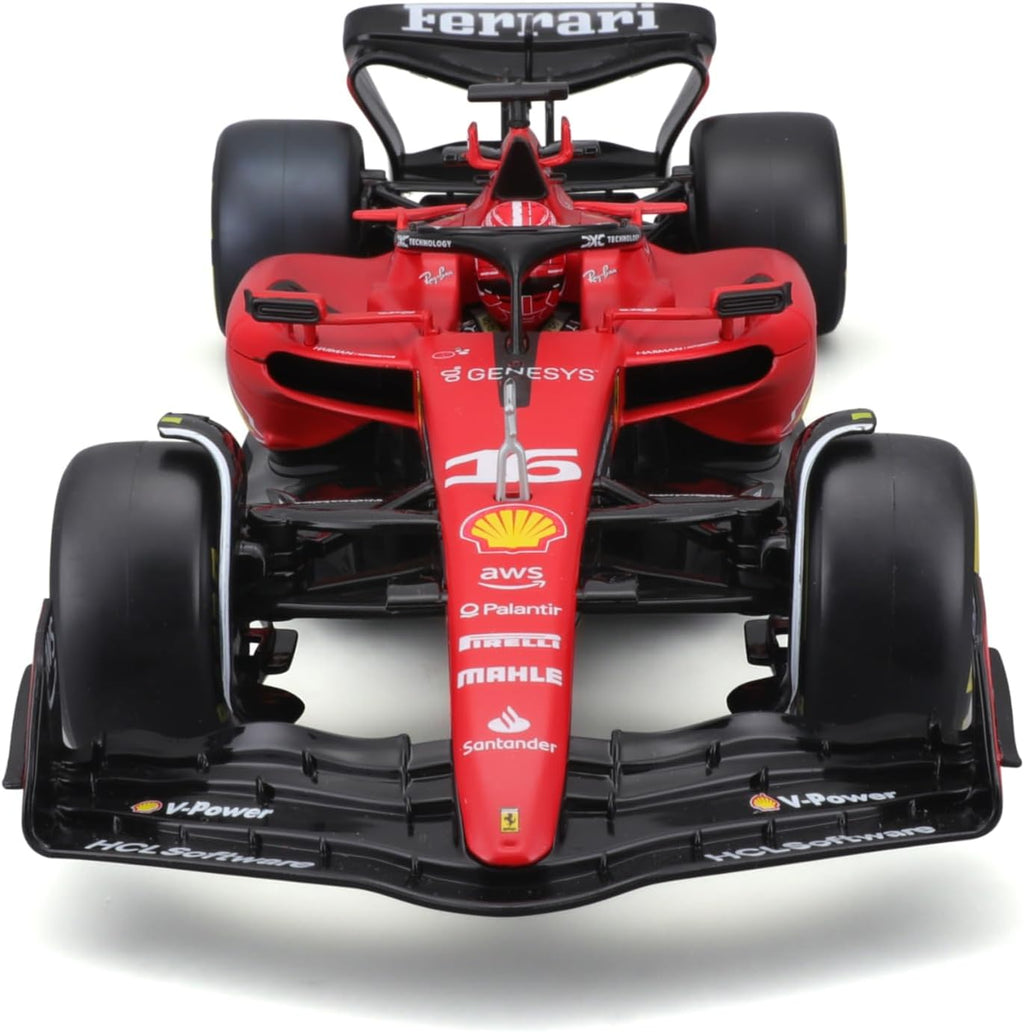 May Cheong B18-16812L Bburago Formula 1 Ferrari SF-23 Leclerc with Helmet 2023 Die Cast Car, Red
