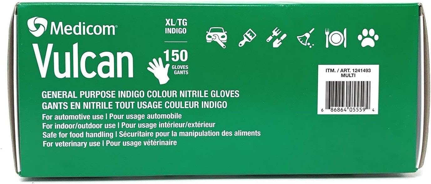 MEDICOM VULCAN NITRILE GLOVES, 150 COUNT X-Large