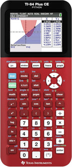 Texas Instruments TI-84 Plus CE Color Graphing Calculator, Radical Red Small