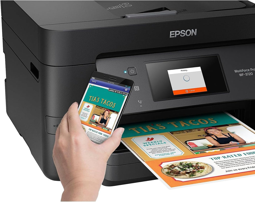 Epson Workforce Pro WF-3720 Wireless All-in-One Color Inkjet Printer, Copier, Scanner with Wi-Fi Direct, Amazon Dash Replenishment Ready