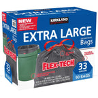 Kirkland Signature Flex-tech 33 Gallon Trash Bag, 90count, 1count