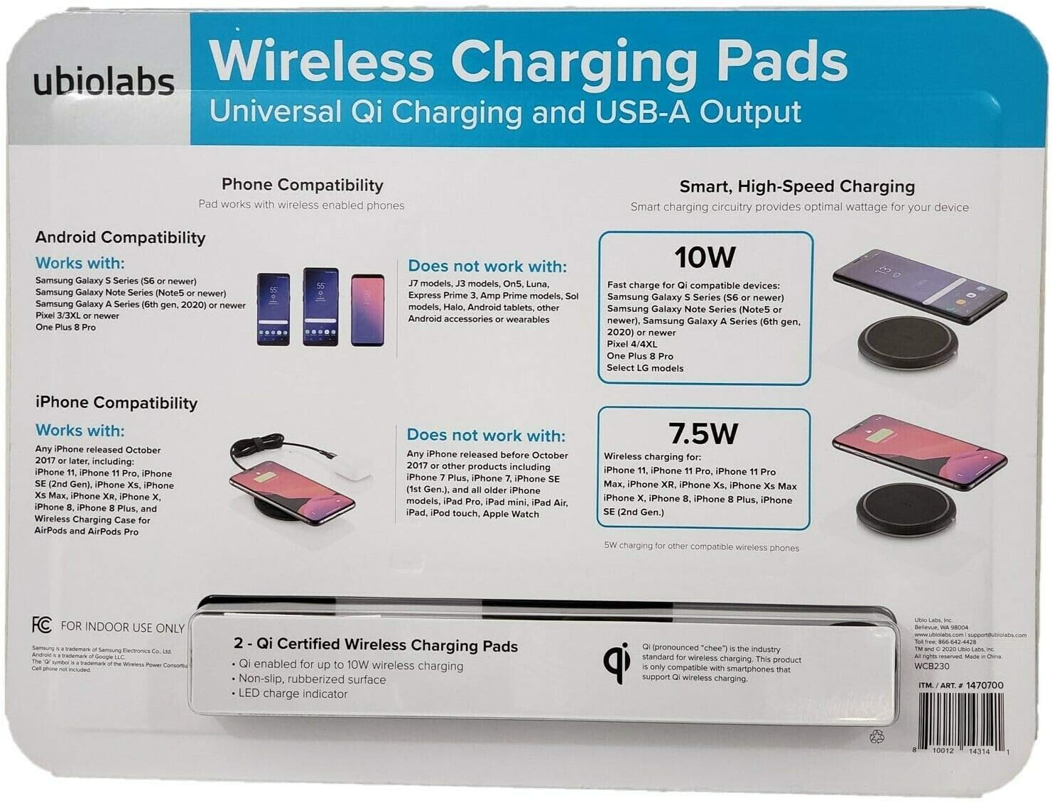 Ubio Labs Wireless Charging Station 2 Pack