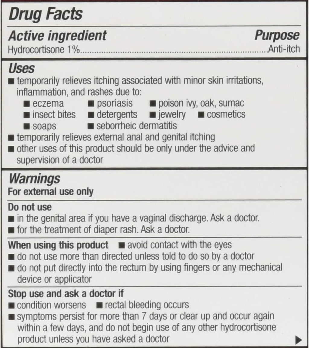 Kirkland Signature Maximum Strength Hydrocortisone Cream 1% with Aloe, 2-ounce (pack of 4)