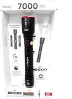 Infinity X1 7000L Dual Power Rechargeable Flashlight,7000 Lumen CREE LED with Adjustable Focus and Heat Lock