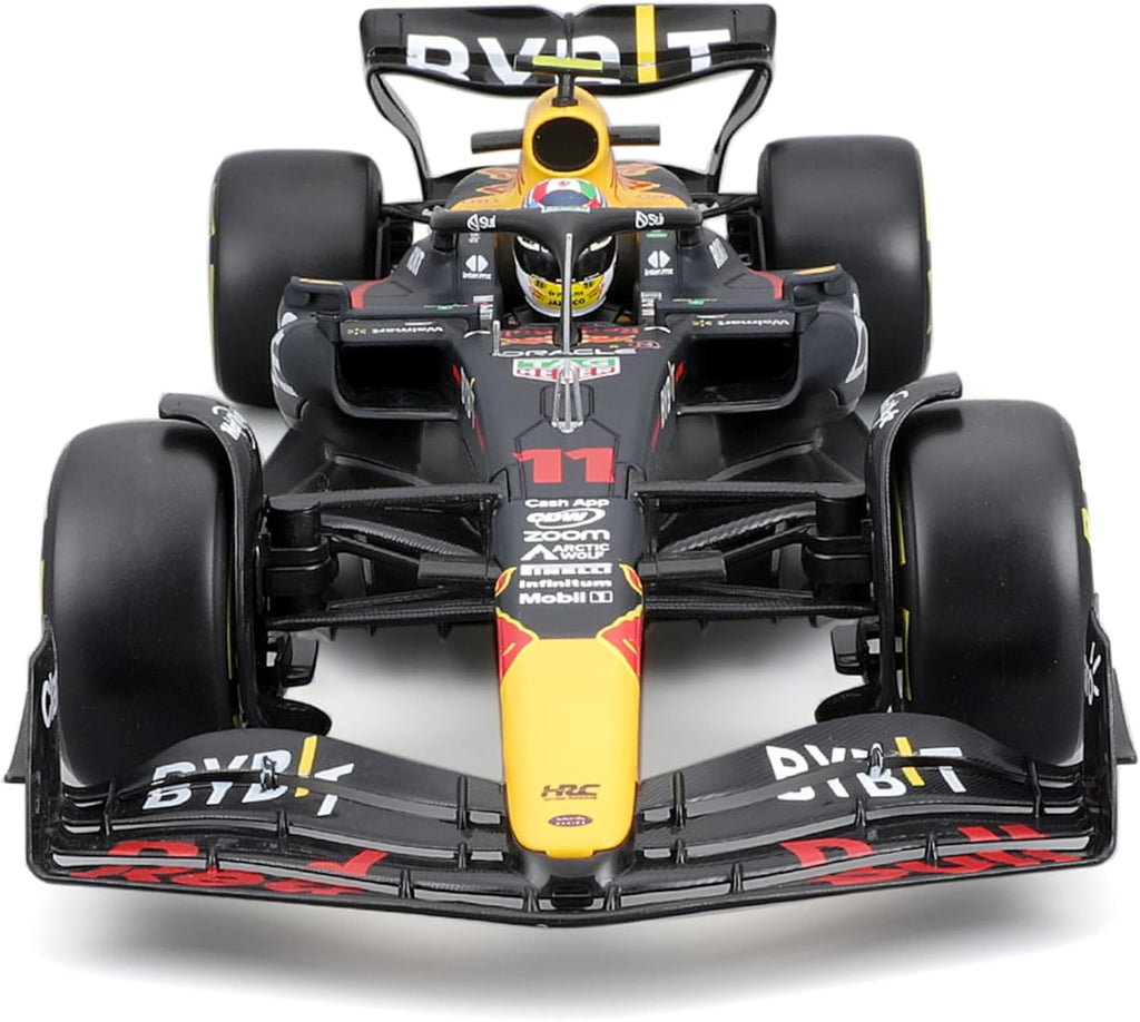 Bburago 1:18 Race Oracle Red Bull Racing RB19 (2023) with Driver Helmet, Perez #11