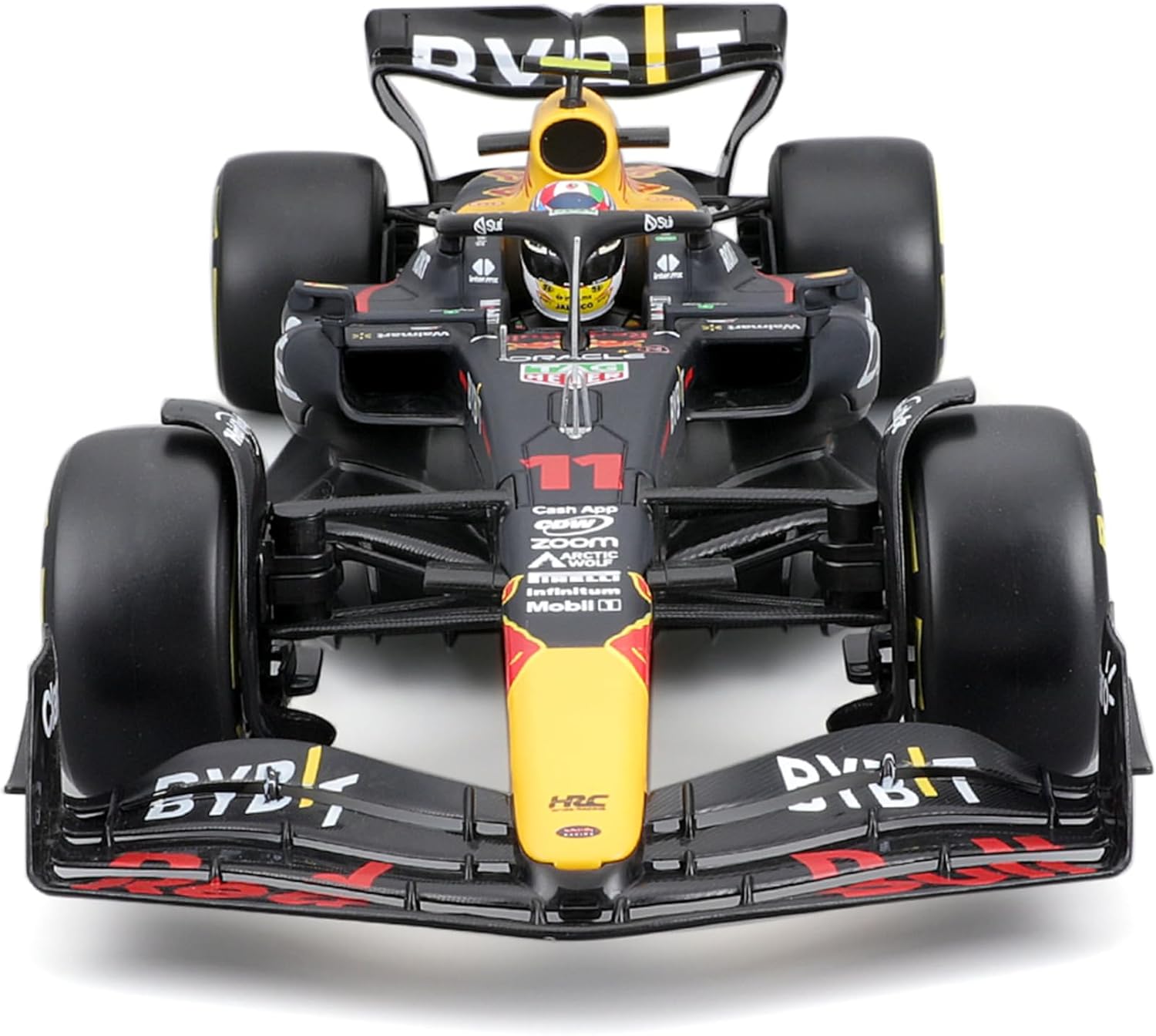 Bburago 1:18 Race Oracle Red Bull Racing RB19 (2023) with Driver Helmet, Perez #11
