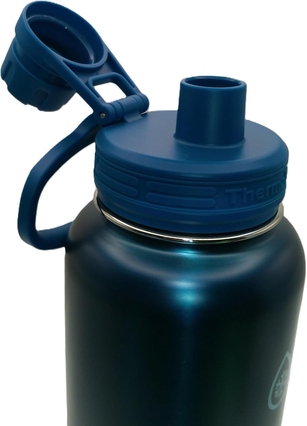 ThermoFlask Stainless Steel Water Bottle, 40 oz, 2-Pack (Silver/Blue Brushed)
