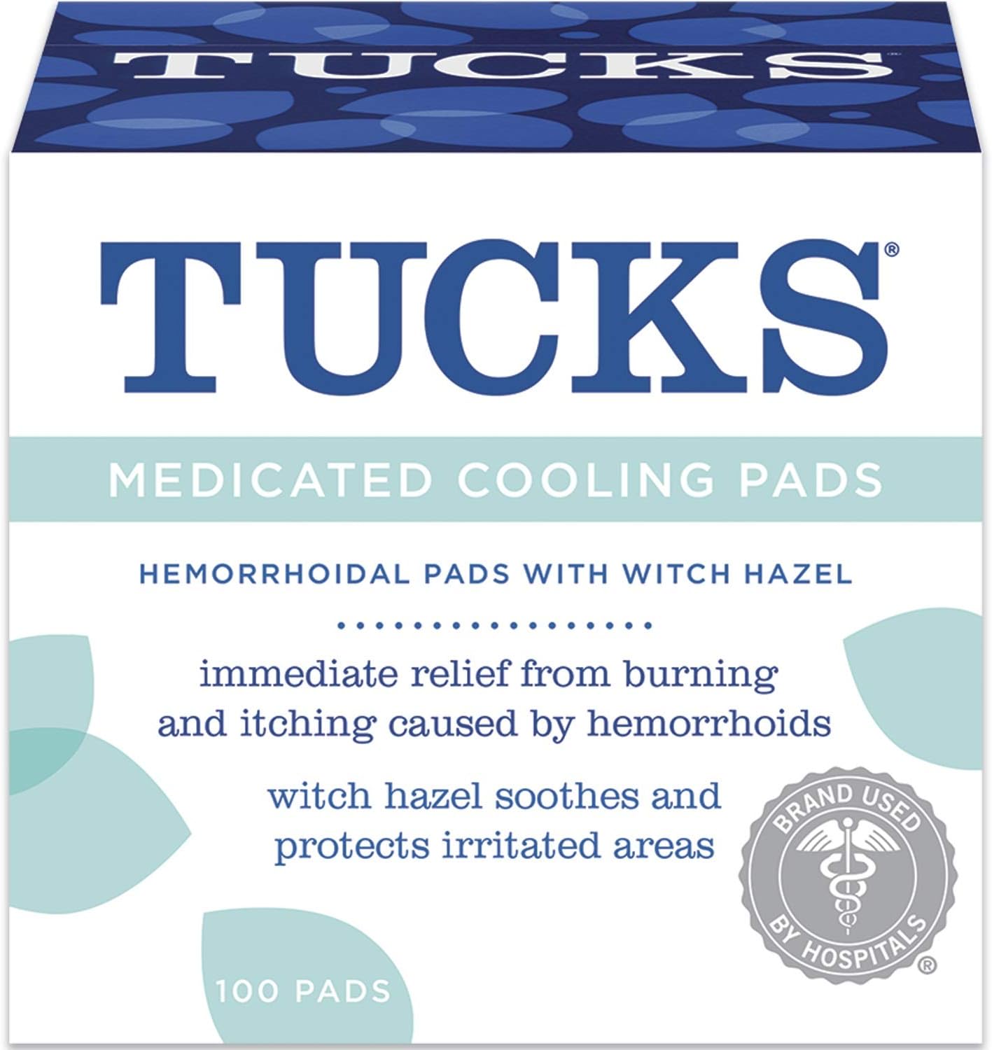Tucks Medicated Cooling Pads, 100 Pads Per Box (5 Pack)