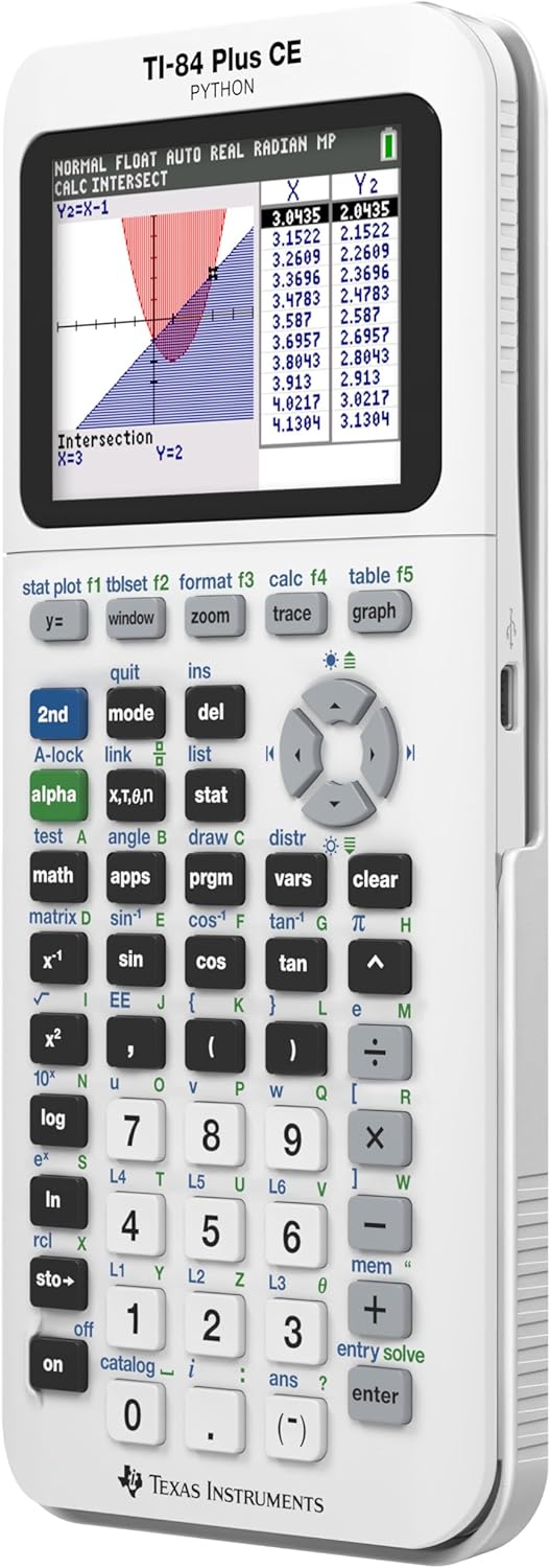 Texas Instruments TI-84 Plus CE Color Graphing Calculator, Bright White