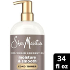 SheaMoisture Conditioner, Moisture & Smooth for Wavy, Curly Hair Strengthening & Frizz Control, 34 Oz Ea