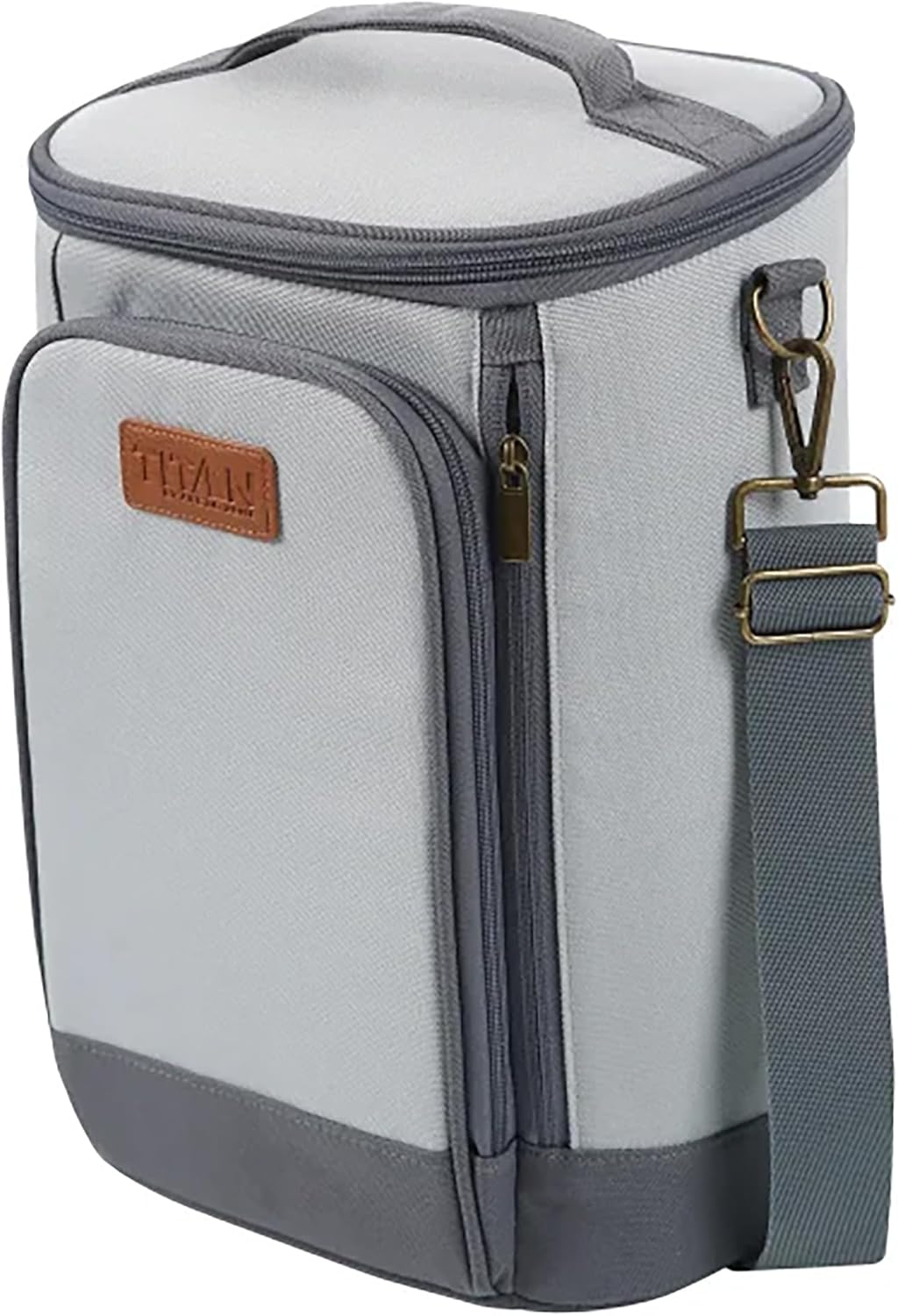 Titan Insulated Bottle Tote – Deep Freeze™ Cooling, Ice Walls®, Leak-Proof Lining, Holds 18 Cans (Light Grey)