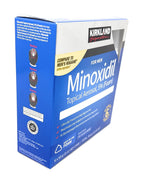Kirkland Minoxidil topical aerosol packaging on a white background